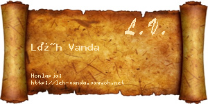 Léh Vanda névjegykártya